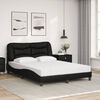vidaXL Letto con Materasso Hvar Nero 140x190 cm in Similpelle