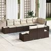 vidaXL Set Divano da Giardino 8 pcs Marrone e Crema Poly Rattan