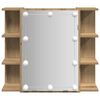 vidaXL Mobile a Specchio con LED Rovere Artigianale 70x16,5x60 cm