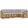 vidaXL Set di divani da esterno 5 pz Grigio Naturale e Chiaro