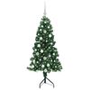 vidaXL Albero di Natale Artificiale Angolare con 150 LED Verde 150 cm