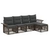vidaXL Set Divano da Giardino 5 pz Grigio polyrattan