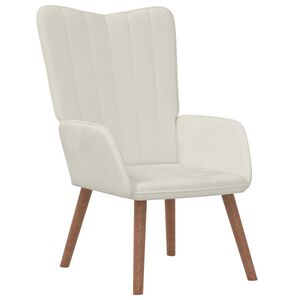 vidaXL Poltrona Relax Bianco Crema in Velluto
