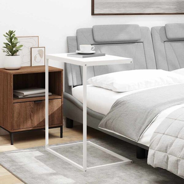 vidaXL Tavolino da Salotto Bianco 55x35x66 cm in Legno Multistrato