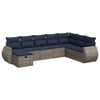 vidaXL Set Divano da Giardino 8 pz con Cuscini Grigio in Polyrattan