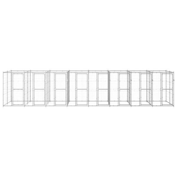 vidaXL Gabbia per Cani da Esterno in Acciaio Zincato 19,36 m&sup2;