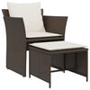 vidaXL Sedia da Giardino con Poggiapiedi in Polyrattan Marrone