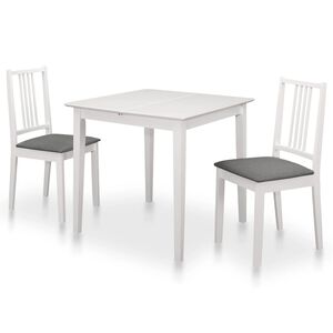 vidaXL Set da Pranzo 3 pz in MDF Bianco