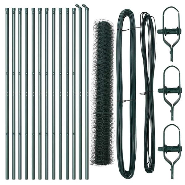 vidaXL Palo della recinzione Verde 25 x 1,4 m (rete 50 mm)