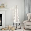 vidaXL Albero di Natale Decorativo Bianco 112 cm Legno Massello Pino