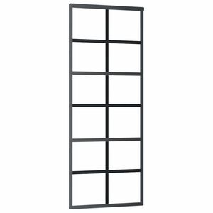 vidaXL Porta Scorrevole in Vetro ESG e Alluminio 76x205 cm Nera