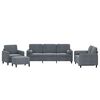 vidaXL Set di Divani 4 pz con Cuscini Grigio Scuro in Velluto