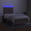 vidaXL Letto a Molle con Materasso e LED Tortora 120x200cm in Tessuto