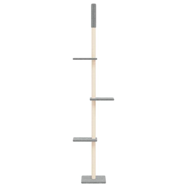 vidaXL Albero per Gatti Pavimento Soffitto Grigio Chiaro 267,5-297,5cm