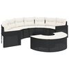 vidaXL Set Divani da Giardino Semicircolare 3 pz in Polyrattan Nero