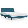 vidaXL Letto con Materasso Dover Blu 120x200 cm in Velluto