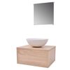 vidaXL Set Mobili da Bagno 4 pz con Lavabo e Rubinetto Beige