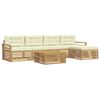 vidaXL Set di divani da esterno 6 pz Bianco e Crema Poliestere