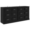 vidaXL Sideboards con cassetto 2 pcs Rovere Nero 70 x 35,5 x 67,5 cm