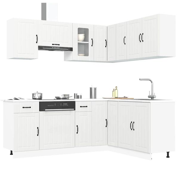 vidaXL Set Mobili da Cucina 11 pz Kalmar Bianchi Legno Multistrato