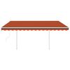 vidaXL Tenda Retrattile Automatica con Pali 4x3 m Arancio e Marrone