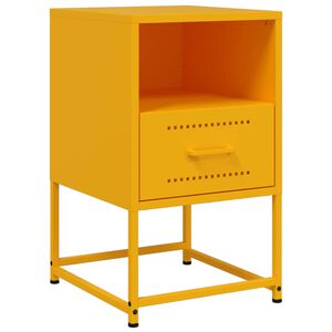 vidaXL Comodino Giallo Senape 36x39x60,5 cm in Acciaio