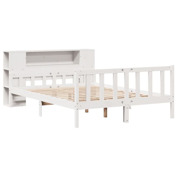 vidaXL Letto Libreria senza Materasso Bianco 150x200 cm Legno di Pino