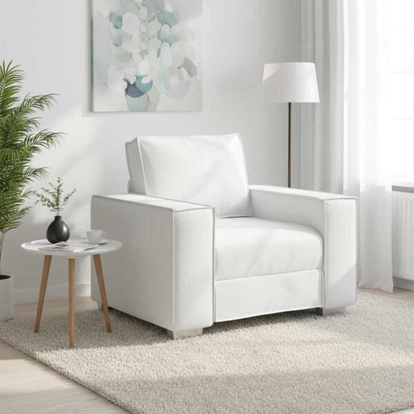 vidaXL Poltrona Sofa Bianco 100 cm Pelle Sintetica