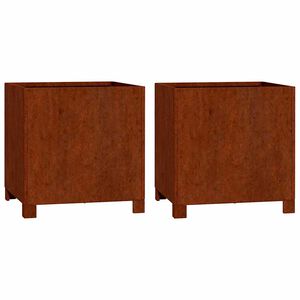 vidaXL Fioriere con Gambe 2pz Ruggine 40x40x40 cm Acciaio Corten