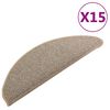 vidaXL Tappetini per scale 15 pz 65x21x4 cm Marrone Semicircolari Grandi