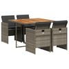 vidaXL Set da Pranzo da Giardino 5 pz con Cuscini in Polyrattan Grigio