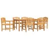 vidaXL Set da Pranzo da Giardino 7 pz in Legno Massello di Teak