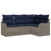 vidaXL Set Divano da Giardino Grigio polyrattan