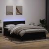 vidaXL Letto a Molle con Materasso e LED Nero 160x220 cm in Velluto