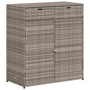 vidaXL Armadietto Portaoggetti Giardino Grigio 105x55x113cm Polyrattan
