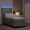 vidaXL Letto a Sorgente LED Grigio chiaro 90 x 190 cm Tessuto