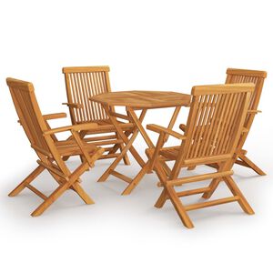 vidaXL Set da Pranzo da Giardino 5 pz in Legno Massello di Teak