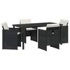 vidaXL Set da Pranzo per Giardino 5 pz Nero polyrattan