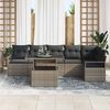 vidaXL Set Divano da Giardino con cuscino 7 pcs Grigio Poly Rattan