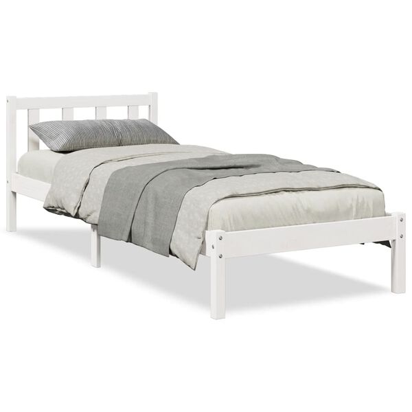 vidaXL Letto Extra Lungo senza Materasso Bianco 100x220 cm in Pino