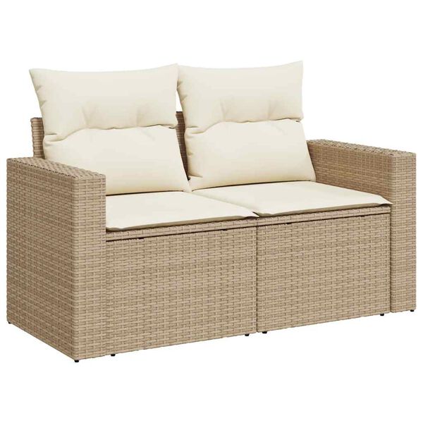vidaXL Set Divano da Giardino 4 pz con Cuscini Beige in Polyrattan