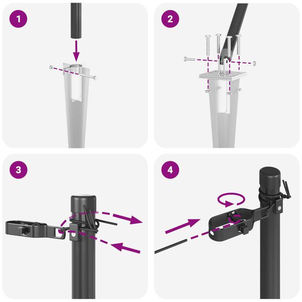 vidaXL Set di Pali per Recinzione 13 pcs Grigio Ø32mm 160 cm Metallo
