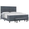 vidaXL Letto a molle con materasso Grigio scuro 180 x 200 cm Velluto