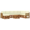 vidaXL Set di divani da esterno con cuscino 7 pcs Naturale e Crema