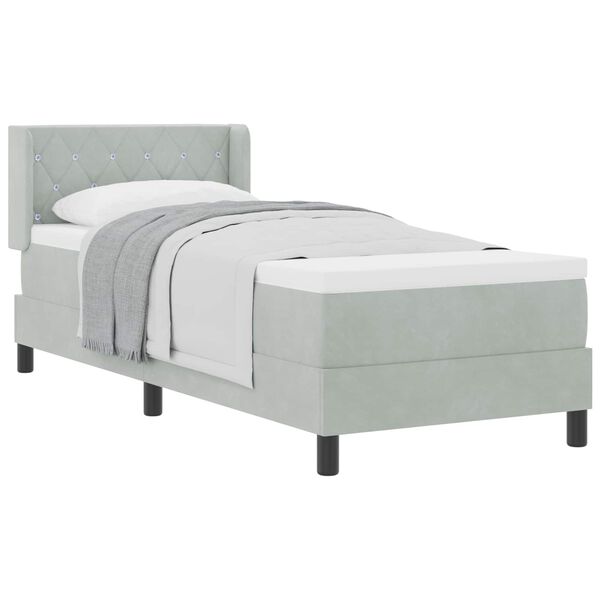 vidaXL Letto a molle con materasso Grigio chiaro 200 x 80 cm Velluto