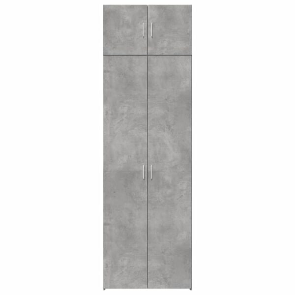 vidaXL Armadietto Grigio Cemento 70x42,5x225 cm in Legno Multistrato