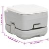 vidaXL Toilette da Campeggio Portatile Grigia e Bianca 10+10 L in HDPE