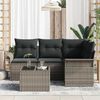 vidaXL Set Divano da Giardino 5 pcs Grigio polyrattan