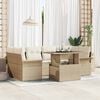 vidaXL Set Divano da Giardino 7 pcs Beige Rattan in Polipropilene