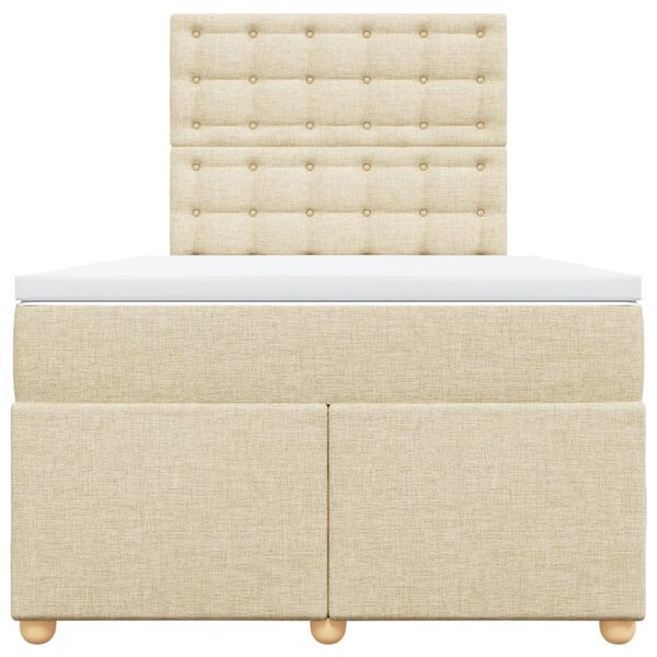 vidaXL Giroletto a Molle con Materasso Crema 120x190 cm in Tessuto